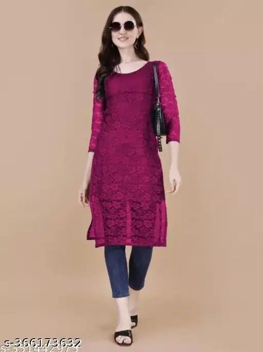 Net Kurti for Women,  Purple  (S)
