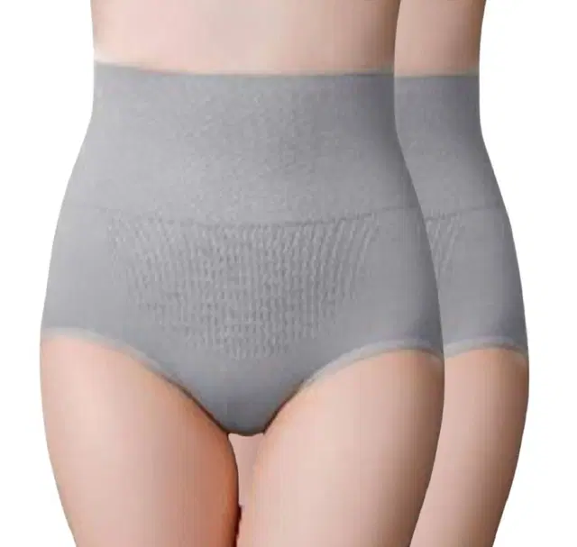 Cotton Blend High Waist Tummy Tucker Briefs for Women, Pack of 2 (Multicolor, Free Size)