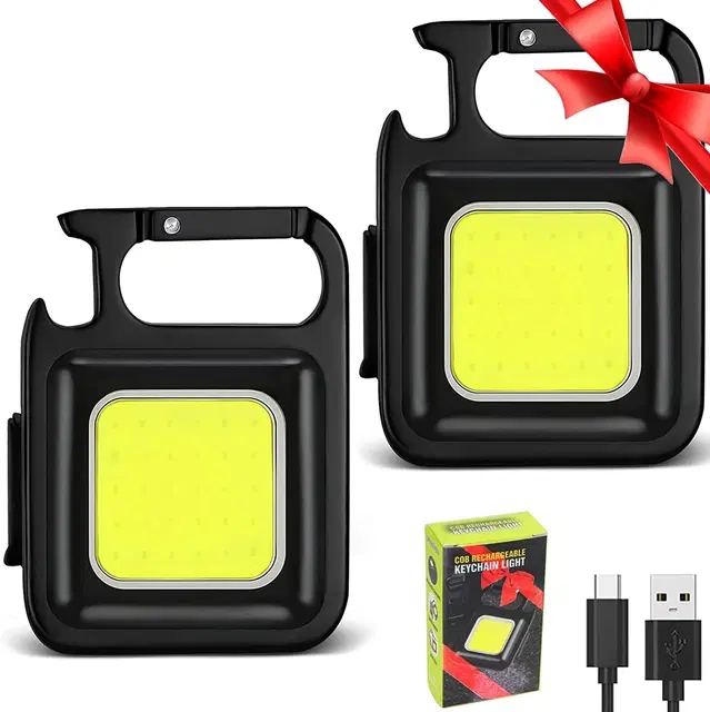 Portable USB Rechargeable Camping Flash Light, White, Pack of 2