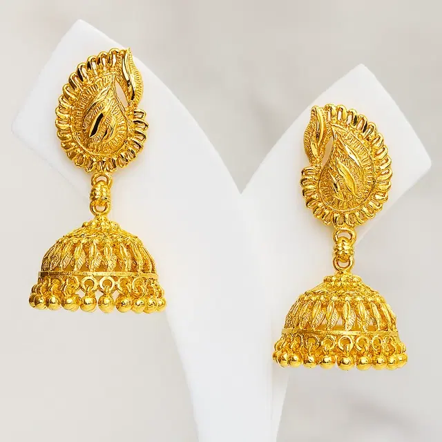 Gold Plated Jhumkas for Women, Gold (Set of 1)