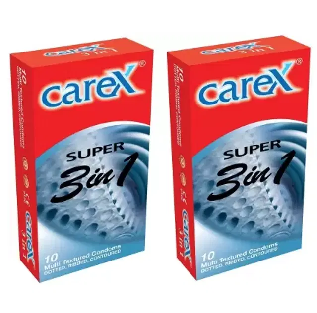 CAREX Super 3-in-1 10 Pcs Condoms, Set of 2