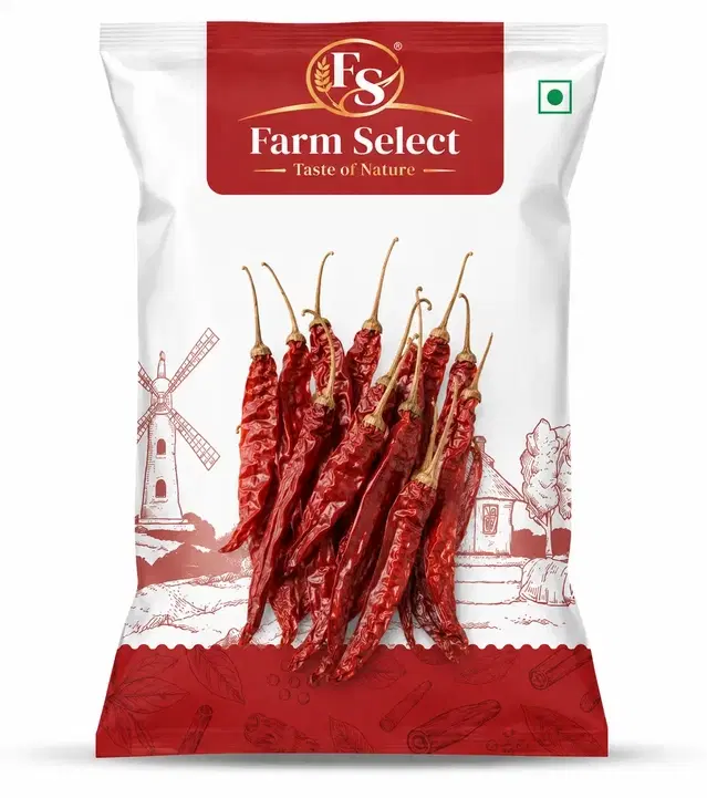 Farm Select Lal Mirch Sabut (With Stem) 50 g