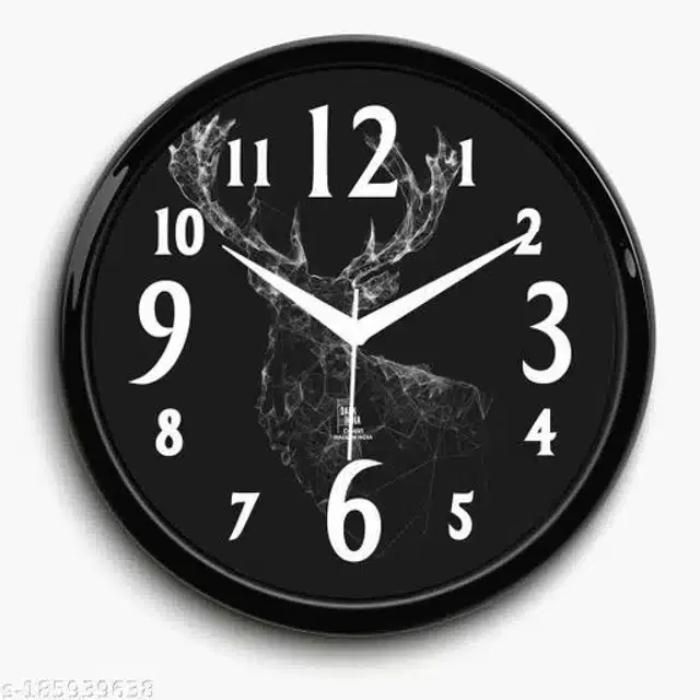 Designer Analog Wall Clock, Black
