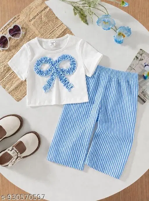 Cotton Blend Clothing Set for Girls (White, 18-24 Months)