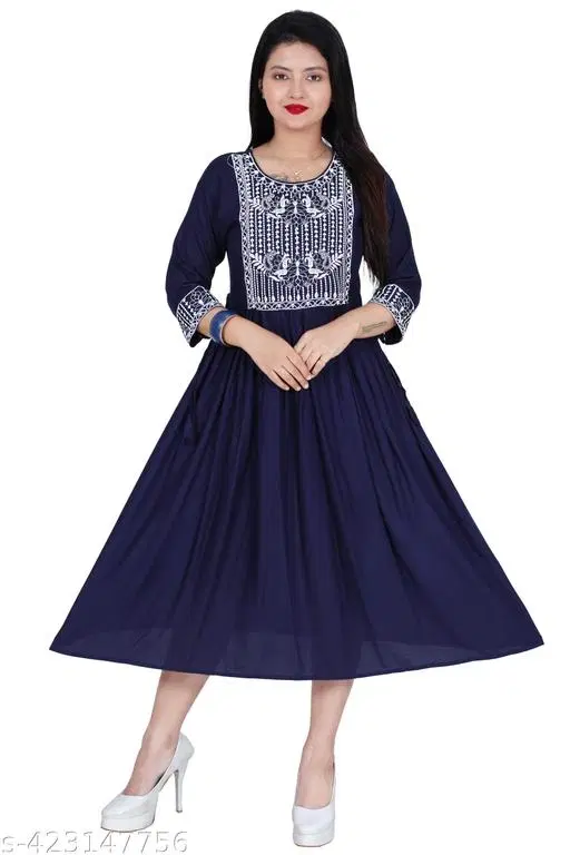Elegant Gown for Women (Navy Blue, XS)