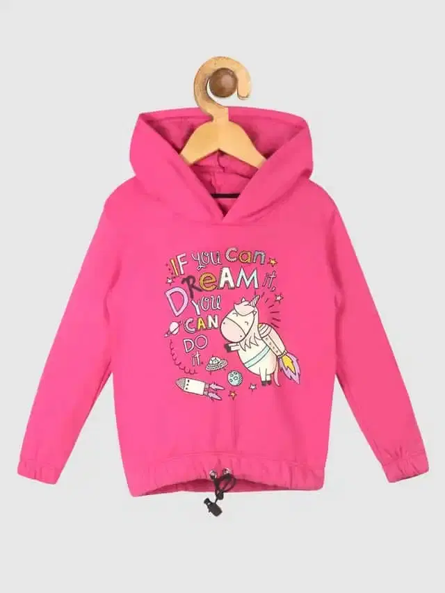 Lazy Shark Girls Printed Sweatshirts (Pink, 2-3Y) (LST155)