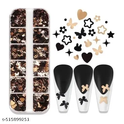 Butterflys Heart Star Mix Nail Decorations, Multicolor, Set of 1