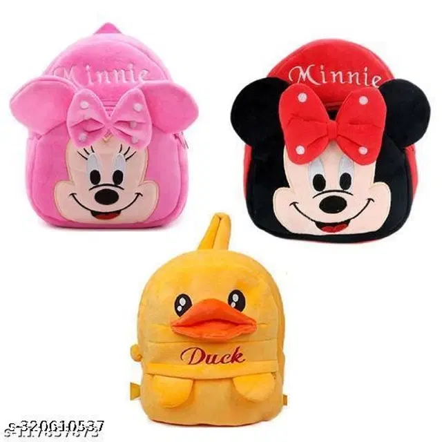 Fabric Backpack for Kids, Multicolor, Pack of 3