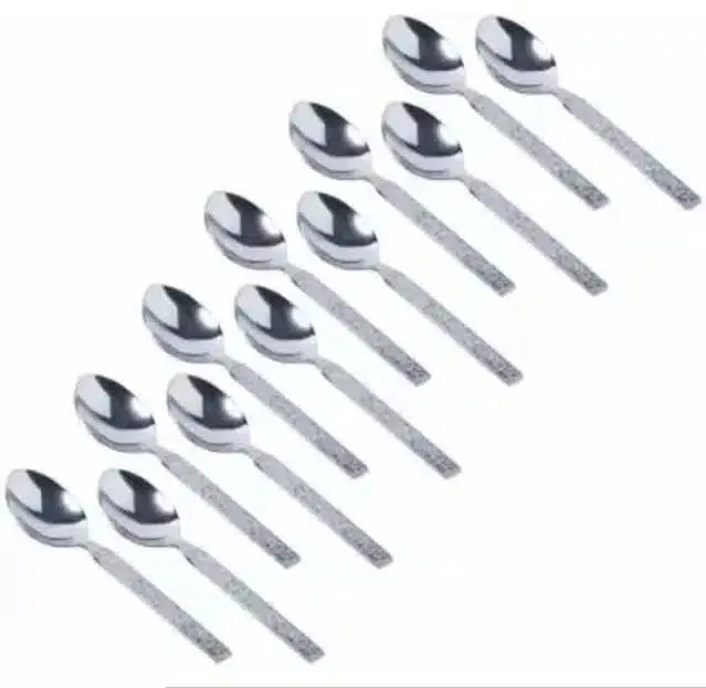 Stainless Steel Dining Spoons, Silver, Pack of 12
