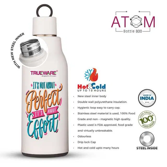 Trueware Atom 800 Water Bottle, White, 680 ml, A-188