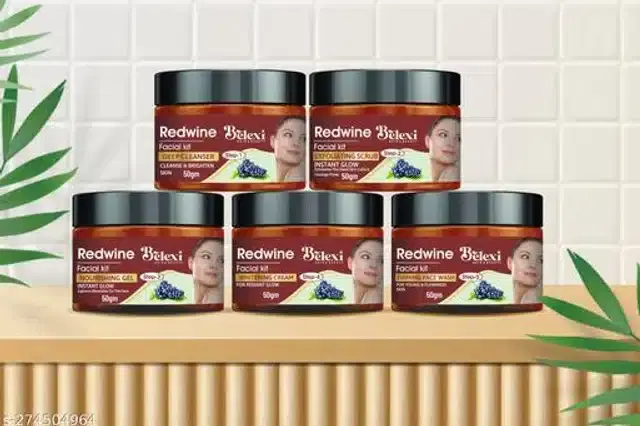 Belexi Redwine Facial Kit, 50 g, Set of 5