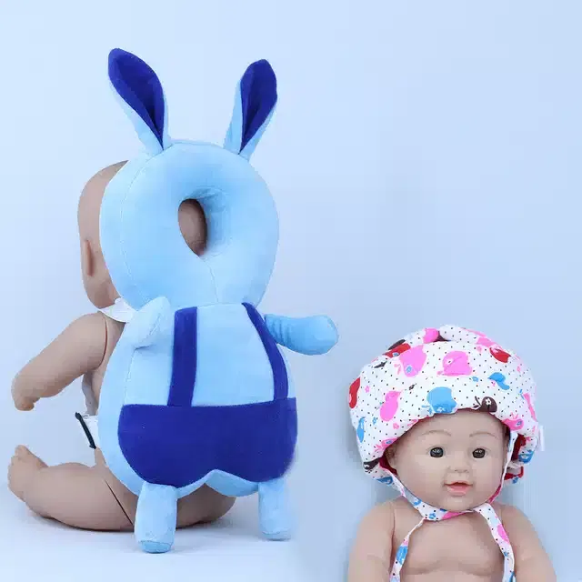 Infants Head & Back Safety Protector Pillow and Safety Helmet, Pack of 2 (Multicolor)