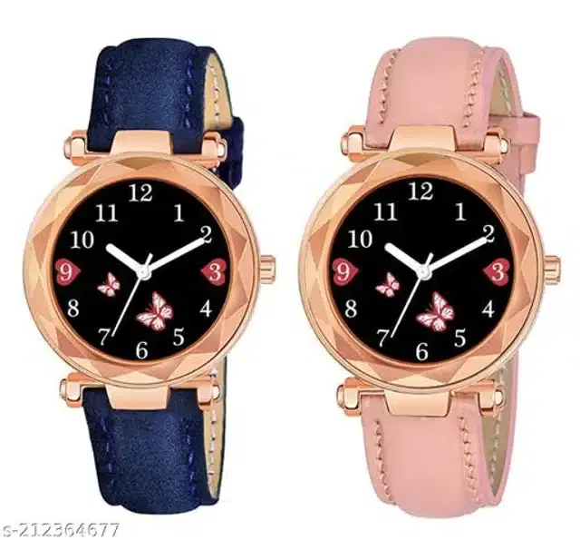 Analog Watch for Women, Pack of 2 (Multicolor)