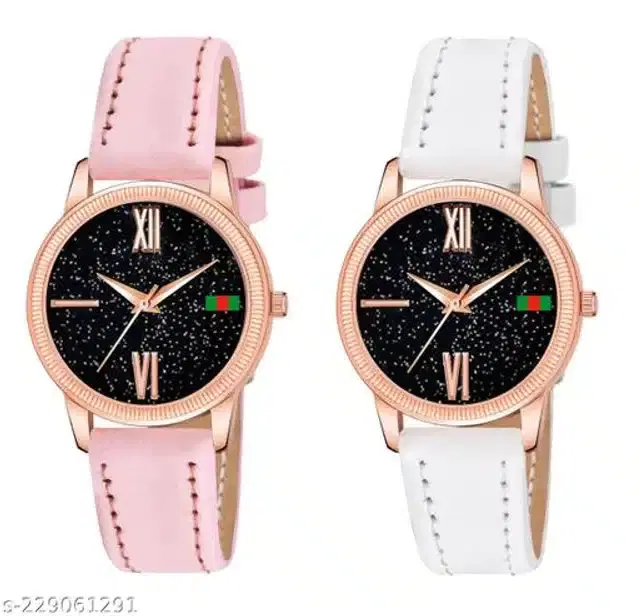 Analog Watch for Women, Pack of 2 (Multicolor)