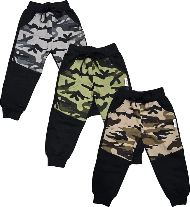 Woolen Printed Winter Trackpants for Boys, Pack of 3 (Multicolor, 12-18 Months)