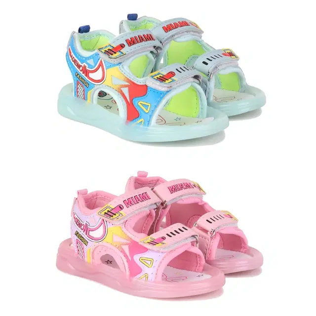 Sandals for Kids, Pack of 2 (Multicolor, 7 C)
