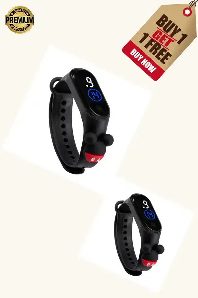 Digital Watch for Kids, Pack of 2 (Black)