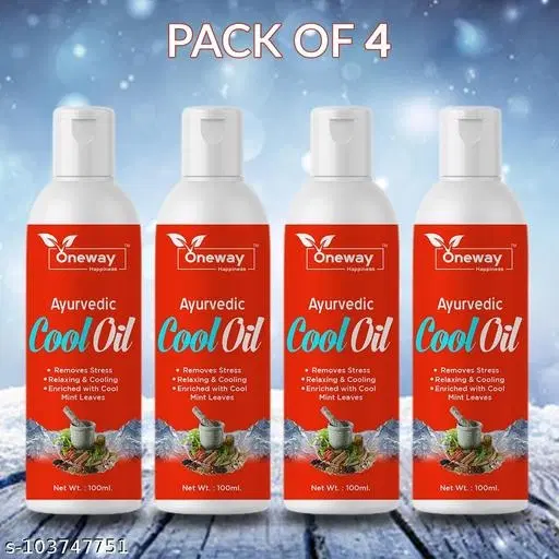 Oneway Happiness Thanda Thanda Cool-Cool Hair Oil, Pack of 4 (100 ml)