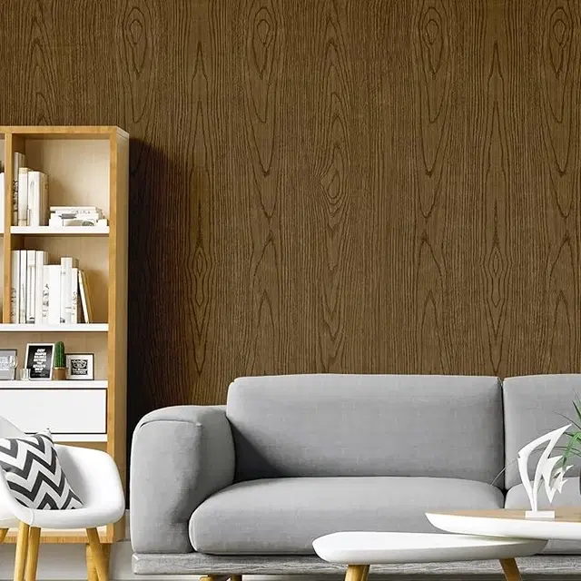 Pvc Vinyl Diy Self Adhesive Decorative Peel Stick Wallpaper For Living Room & Hall 45x304cm (Wooden Brown)
