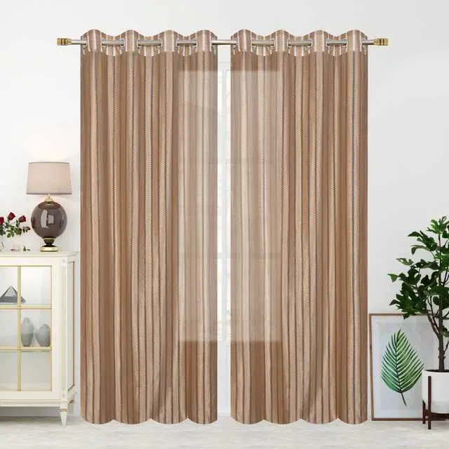 Homefab Polyester Curtains, Brown, 5 Feet, HF-198