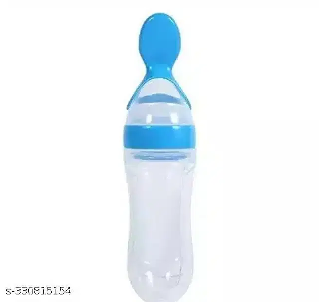 Plastic Feeding Bottle for Baby (Sky Blue, 90 ml