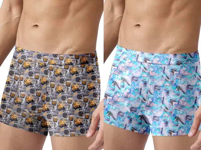 Micro Modal Printed Trunk for Men, Pack of 2 (Multicolor, S)