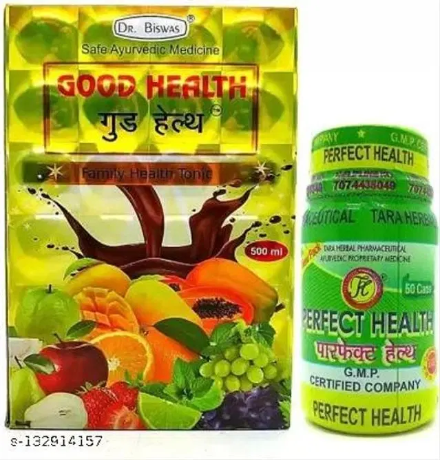 Dr. Biswas Good Health Tonic 450Ml & Perfect Health 50 Capsule For Liver Disease, Pack Of 2, Pack Of 2