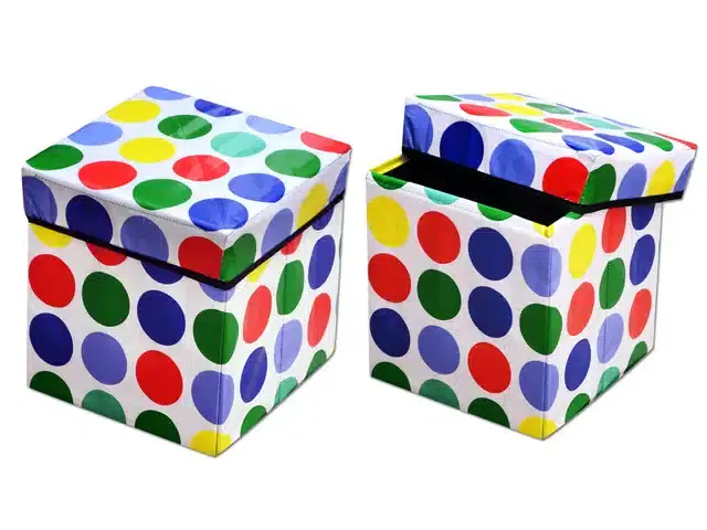 PVC Printed Foldable Kids Stool, Multicolor