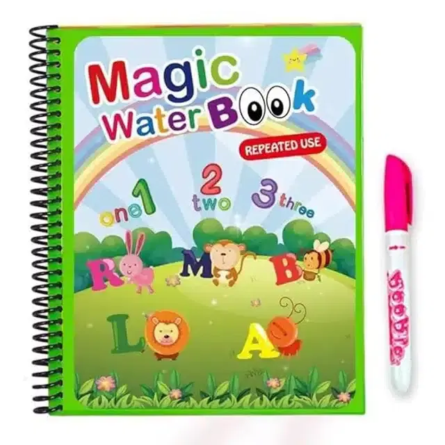 Reusable Quick Dry Water Painting Book with Doodle Pen for Kids, Multicolor