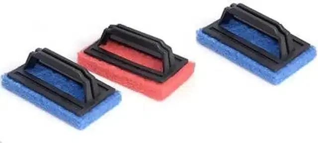 Multipurpose Scrubber with Handle, Blue & Red, Pack of 3