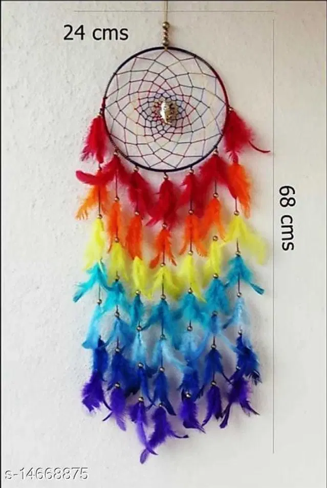 Feather Wall Hanging Dream Catcher, Multicolor