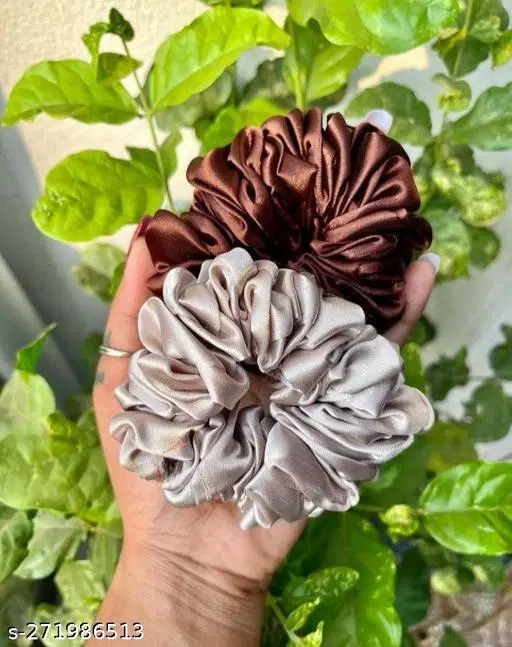 Pure Silk Scrunchies for Women, Pack of 12 (Multicolor)