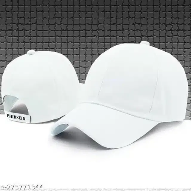 Cotton Cap for Men & Women (White)