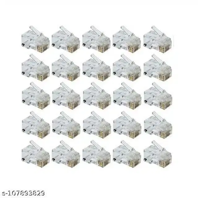 Ethernet Cable Crimp Connectors UTP Network Plug, White, Pack of 25