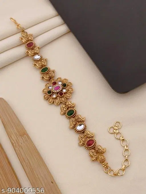 Designer Bracelet for Women (Gold, Free Size)