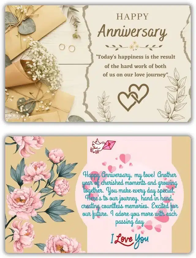 Happy Anniversary Greeting Card, Multicolor, Pack of 1