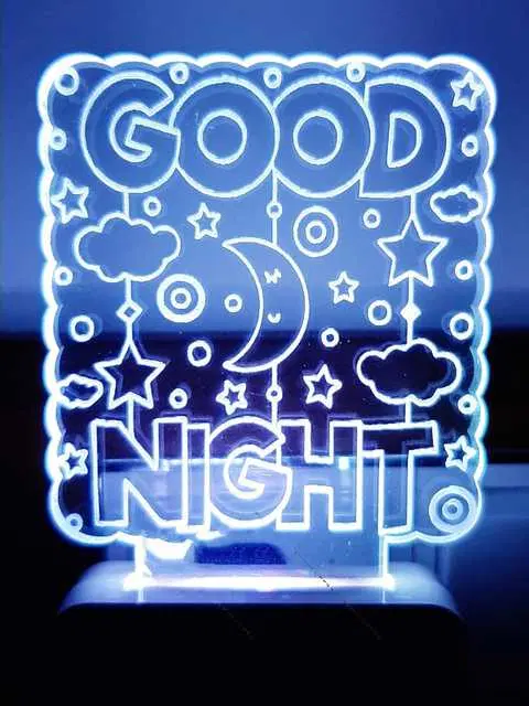 7 Colors Changing 3D LED Night Lamp with Plug for Home & office, Small Size, Ms-016