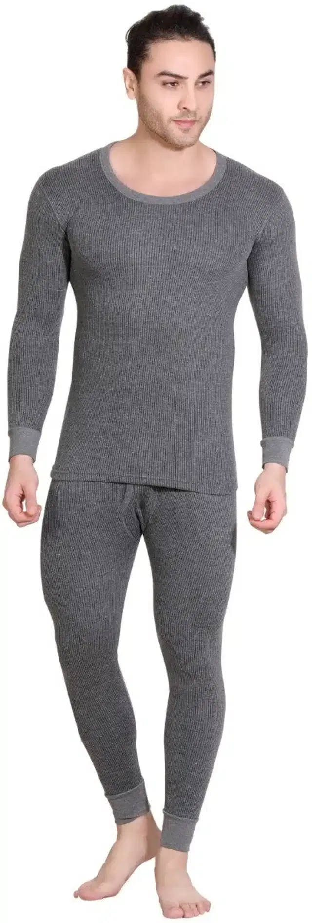 Polycotton Thermal Set for Men (Grey, L)
