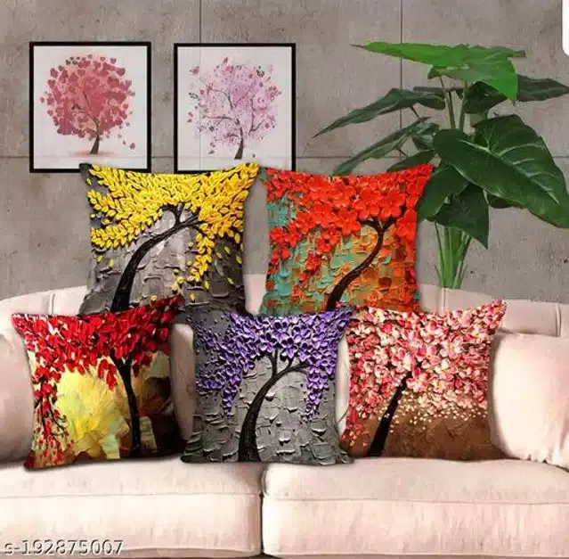 Cushion Cover for Home, Multicolor, 16x16 inches, Pack of 5