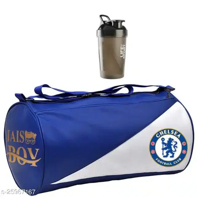 Combo of Gym Bag with Shaker Bottle, 500 ml, Multicolor, Set of 2