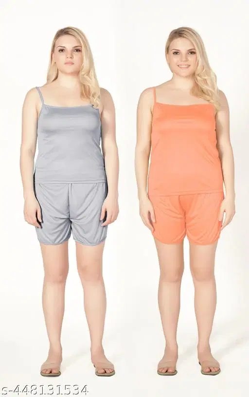 Camisole for Women, Pack of 2 (Grey, S)