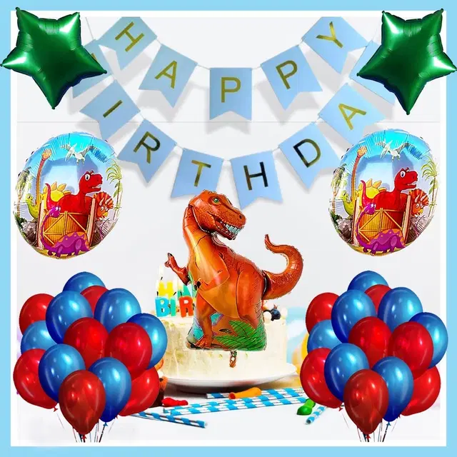 Jurrasic Park Theme Birthday Decoration,Blue,Set Of 1