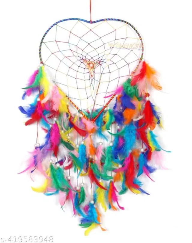 Feather Wall Hanging Dream Catcher, Multicolor