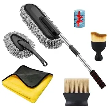 Microfiber Duster for Car Cleaning, Brown