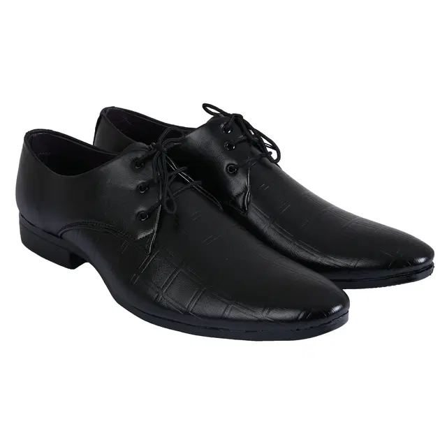 Formal Lace-Up Shoes for Men (Black, 7)