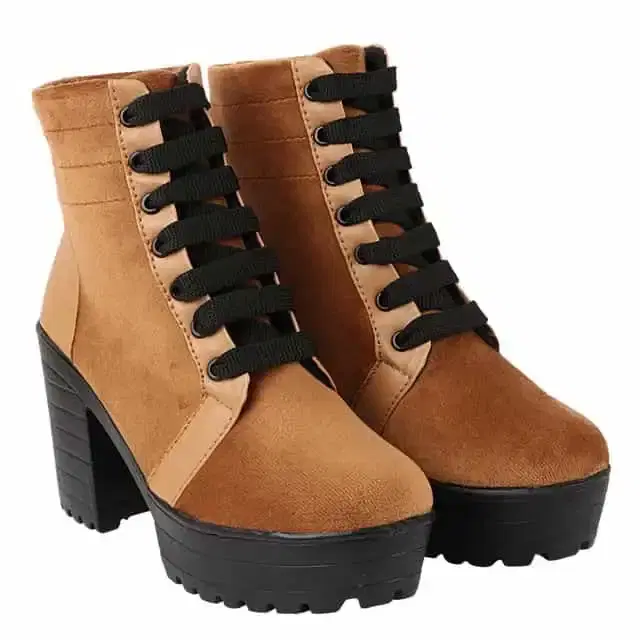 Shoetopia Stylish Smart Casual Boots For Women (Tan, 3) (Sh-24)