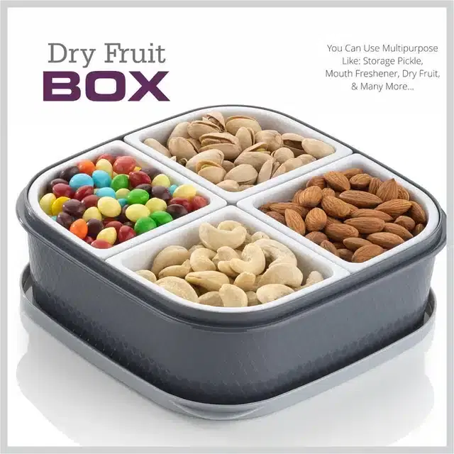 4 In 1 Dry Fruit Box, Grey