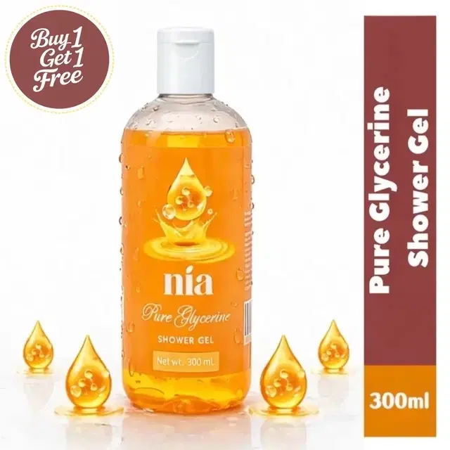 Nia Pure Glycerine Shower Gel 2X300 ml (Buy 1 Get 1 Free)