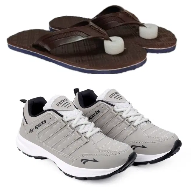 Combo of Flipflops with Sports Shoes for Men, Set of 2 (Multicolor, 6)
