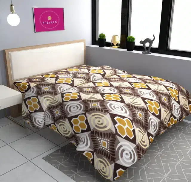 Woolen Printed Single Bed Duvet Cover, Brown, 70x90 Inches